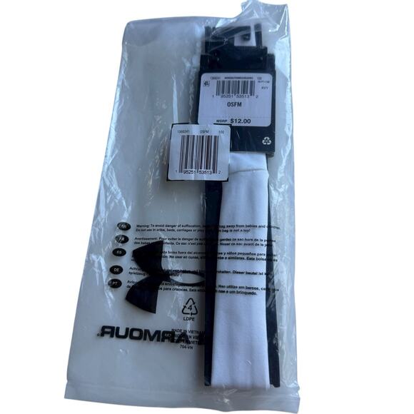 Under Armour UA Play Up Headband White 1366241 Basketball Soccer Tennis Running - Picture 3 of 3